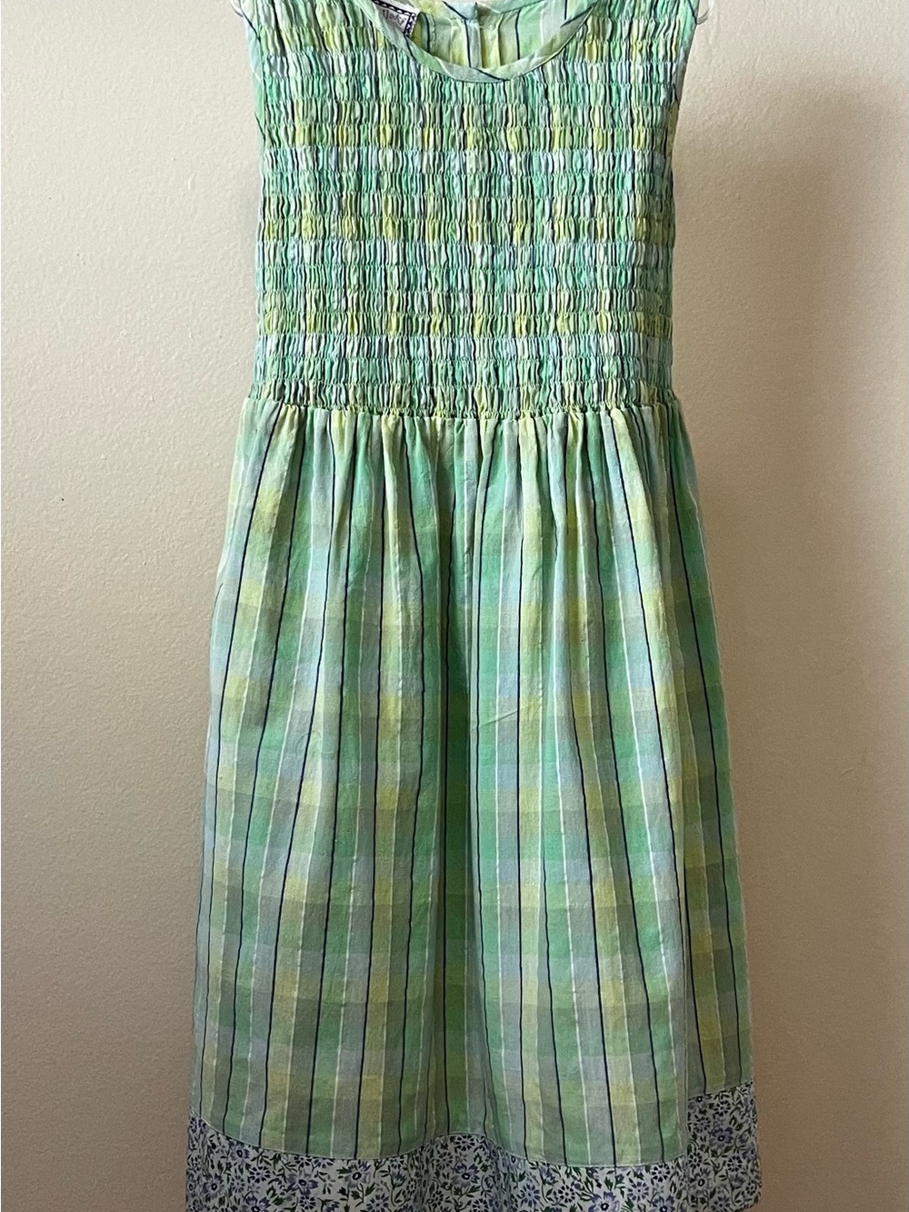 Cornelloki for Cornell Trading Green Striped dress. 3/4
